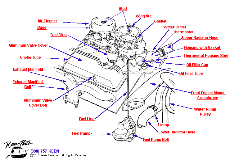 Air Cleaner Diagram for a 1955 Corvette