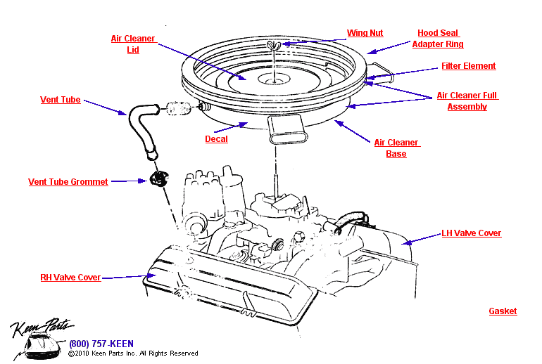 Air Cleaner Diagram for a 1958 Corvette