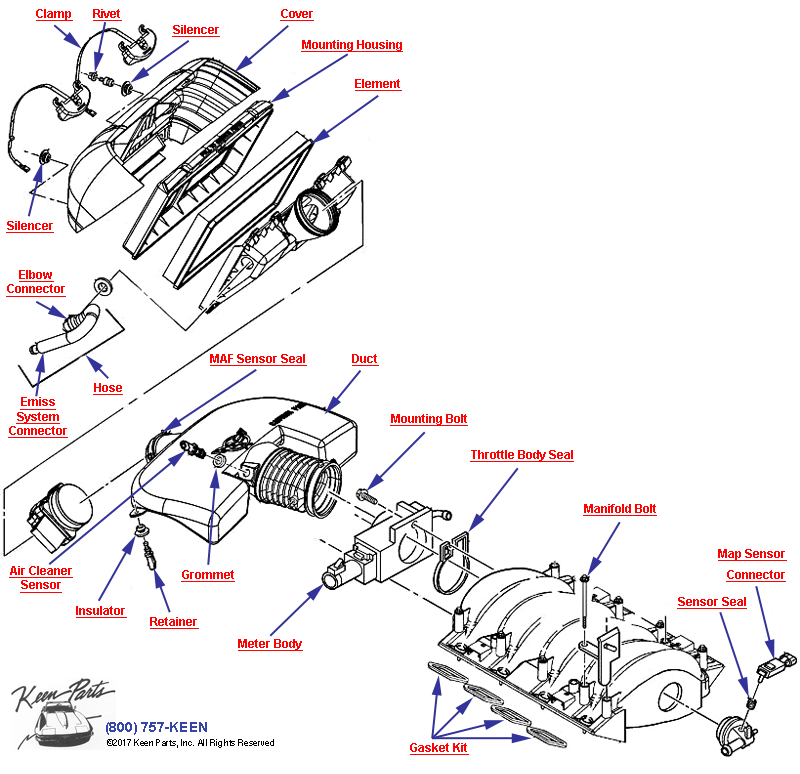 Air Cleaner Diagram for a 1956 Corvette