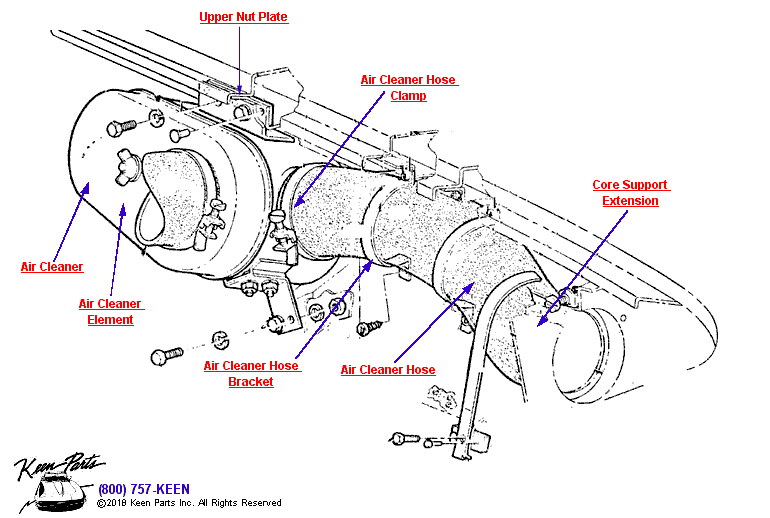 Fuel Injector Air Cleaner Diagram for a 1965 Corvette