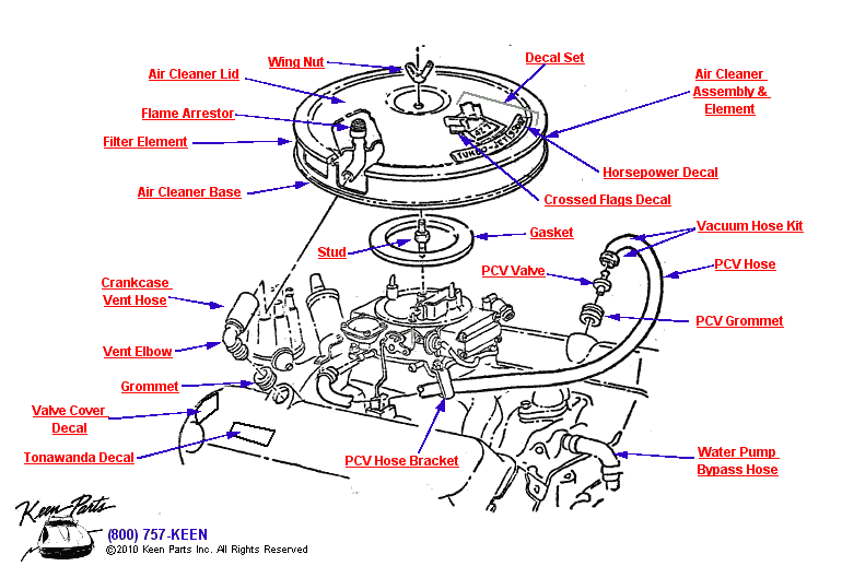 427 Air Cleaner Diagram for a 1961 Corvette