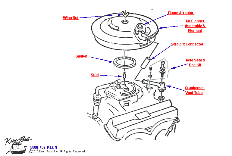 Air Cleaner Diagram for a 1993 Corvette