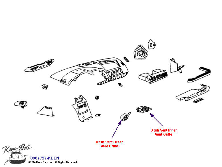 Dash Vents Diagram for a 2011 Corvette