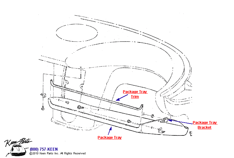 Package Tray Diagram for a 2018 Corvette
