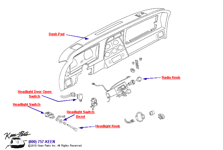 Dash Switches Diagram for a 1967 Corvette