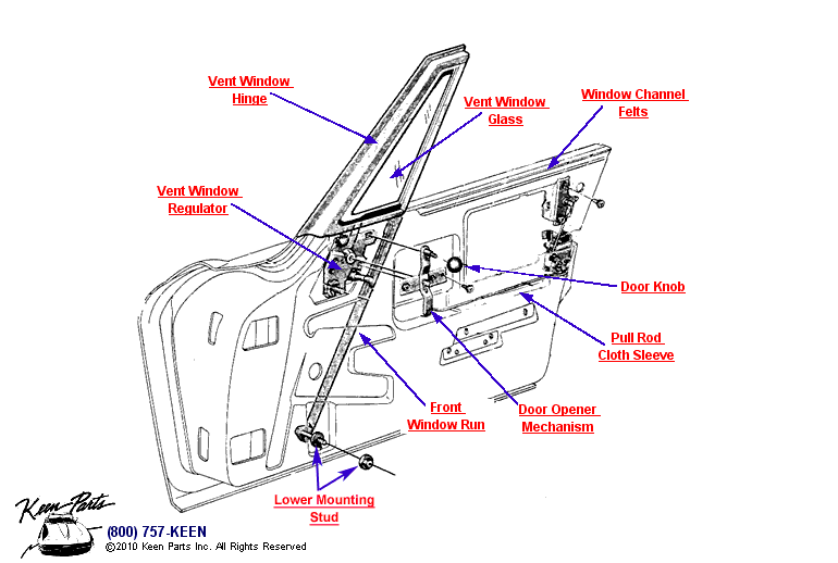 Convertible Door Diagram for a 1980 Corvette