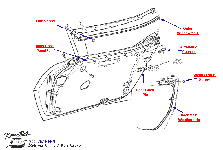 Window Trim Diagram for a 1978 Corvette