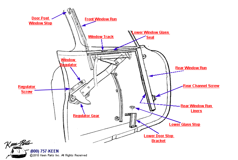 Window Regulator &amp; Runs Diagram for a 1964 Corvette