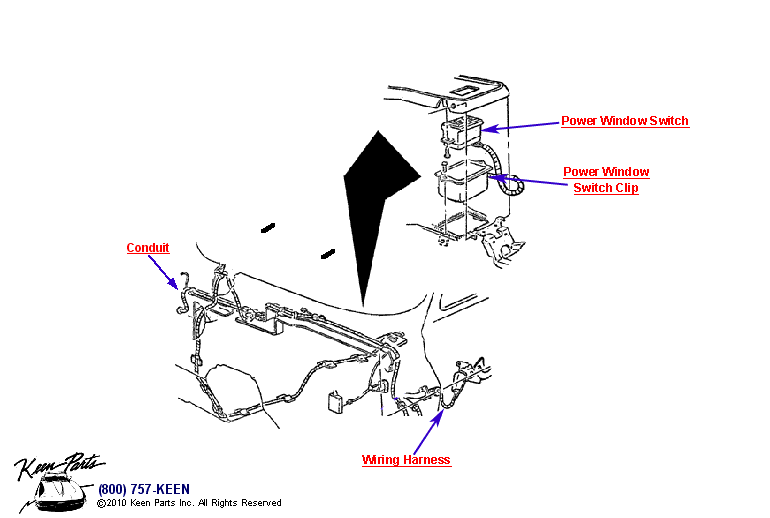 Power Window Wiring Diagram for a 2003 Corvette