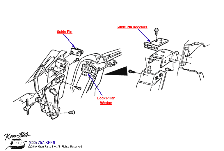 Lock Guide Pin Diagram for a 1998 Corvette