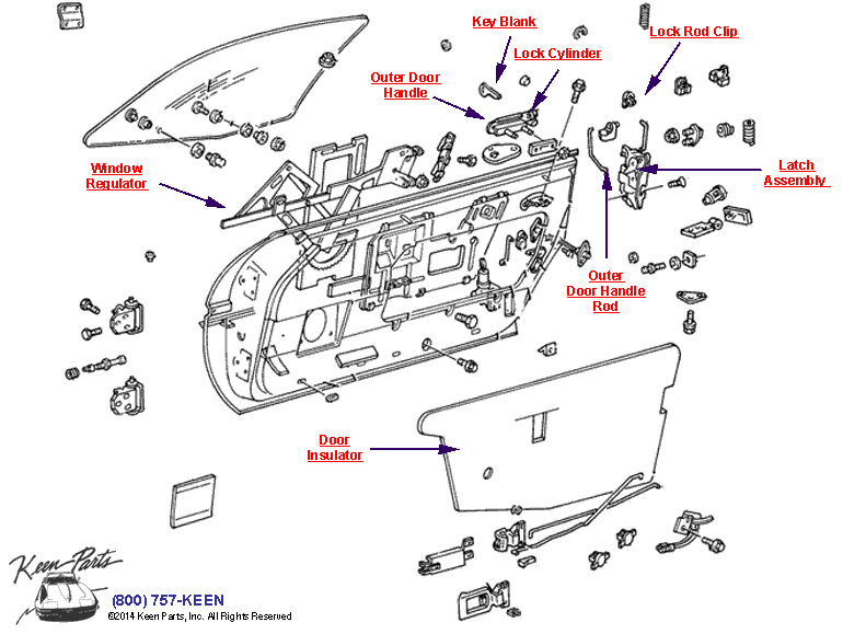 Door Mechanics Diagram for a 2012 Corvette
