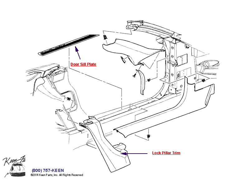 Door Sills Diagram for a 1959 Corvette