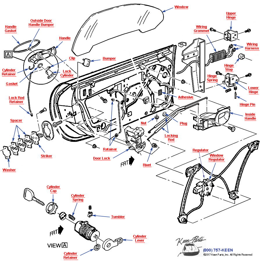 Door Locks Diagram for a 1964 Corvette