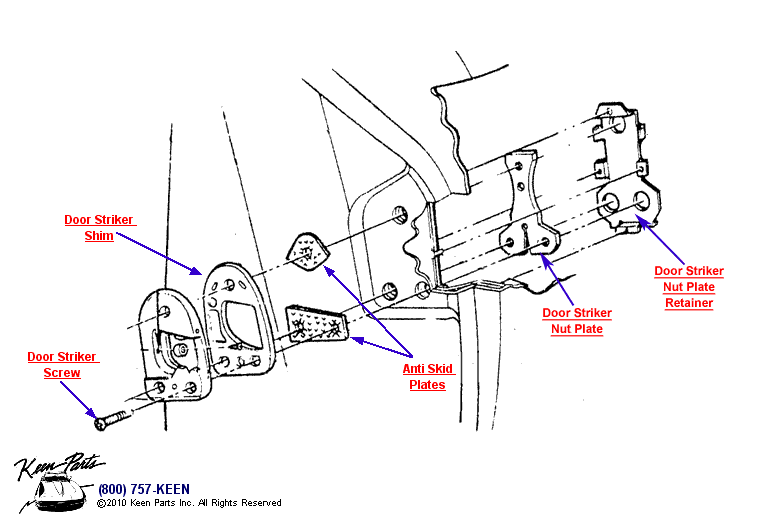 Lock Striker Diagram for a 2020 Corvette