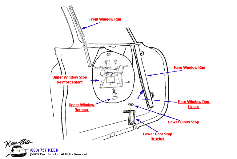 Glass Bumpers &amp; Window Runs Diagram for a 2008 Corvette