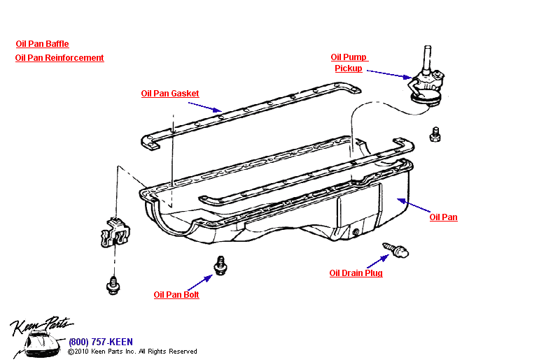 Oil Pan Diagram for a 1976 Corvette