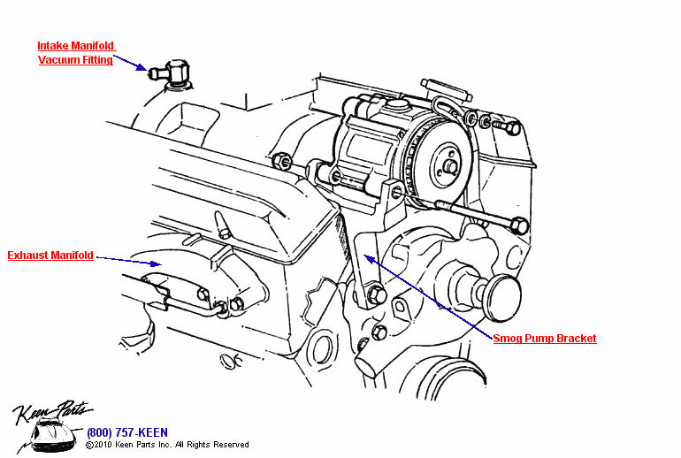 Pump Mounting &amp; Vacuum Fitting Diagram for a 1960 Corvette