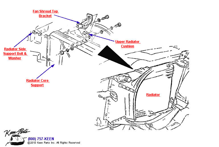 Radiator Support Diagram for a 1956 Corvette