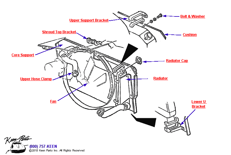 Fan Shrouds Diagram for a 2013 Corvette