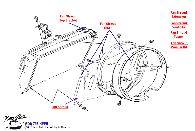 Small Block Fan Shroud Diagram for a 2022 Corvette