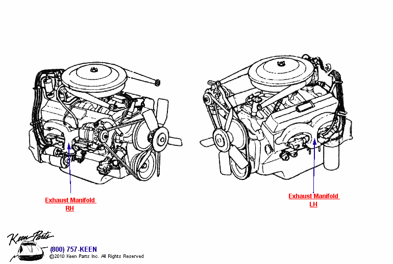 Small Block Exhaust Manifold Diagram for a 2010 Corvette