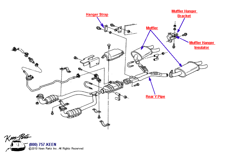 Exhaust System Diagram for a 1963 Corvette
