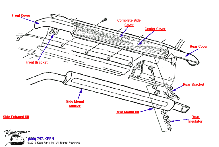 Side Exhaust Diagram for a 2023 Corvette