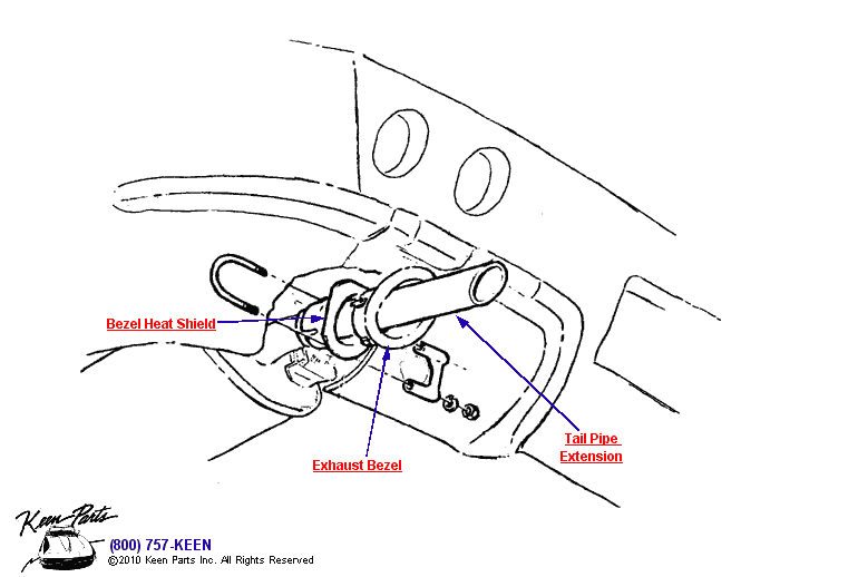 Tail Pipe &amp; Bezel Diagram for a 1977 Corvette