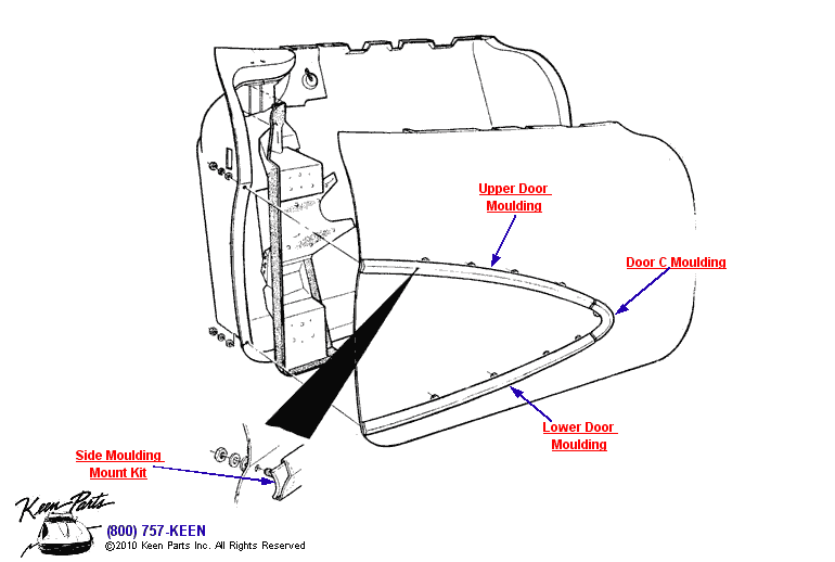Door Mouldings Diagram for a 1997 Corvette