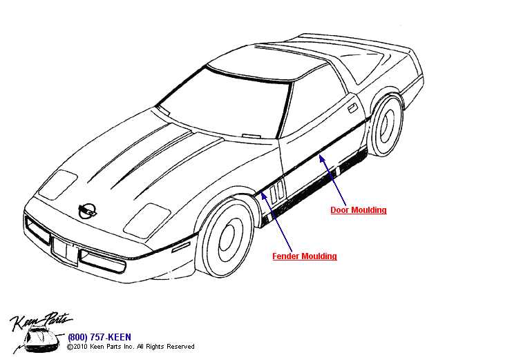 Side Moulding Diagram for a 1994 Corvette