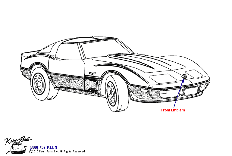 Front Emblem Diagram for a 1969 Corvette