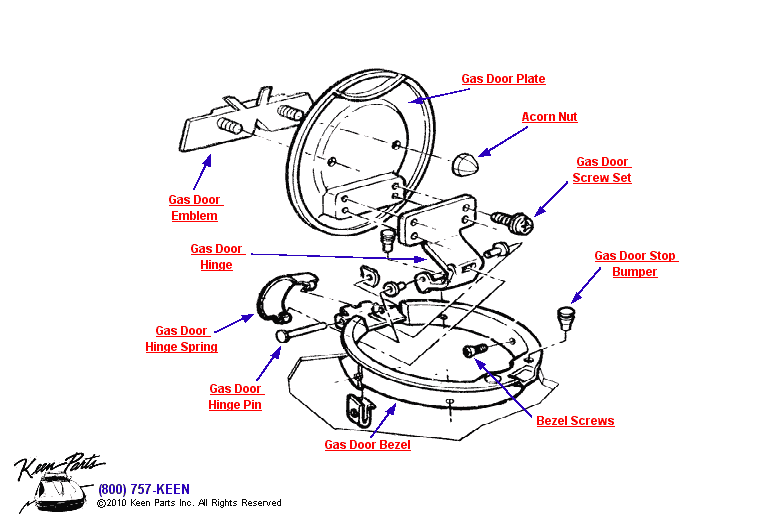 Gas Door Diagram for a 2023 Corvette