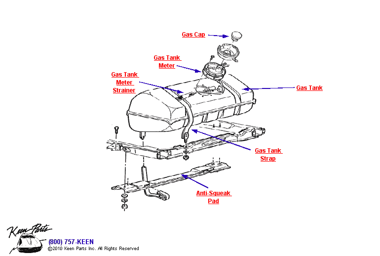Gas Tank Diagram for a 1965 Corvette