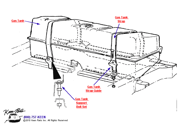 Fuel Tank &amp; Straps Diagram for a 2006 Corvette