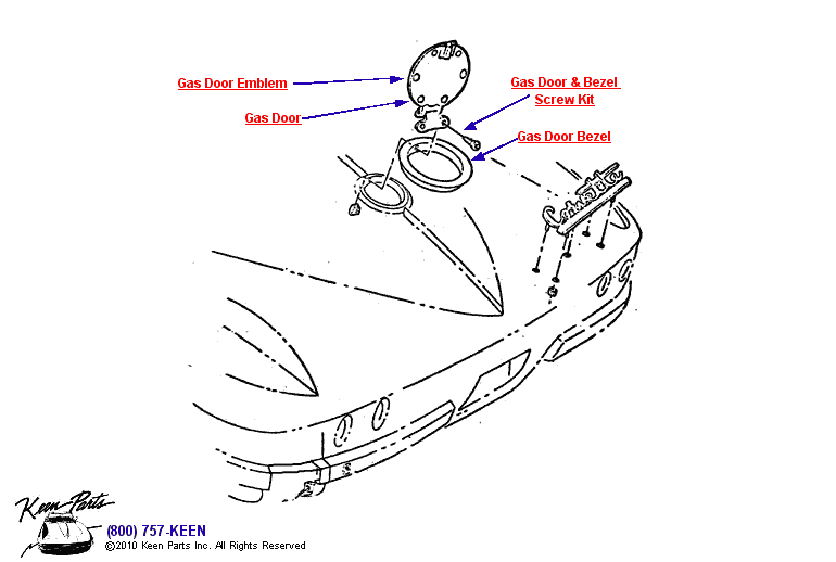 Gas Door Diagram for a 2012 Corvette