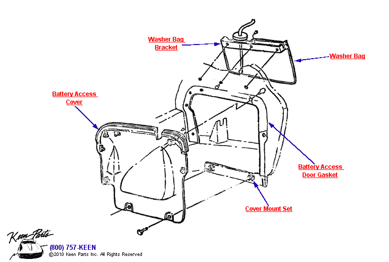 Battery Access Door w/AC Diagram for a 2001 Corvette