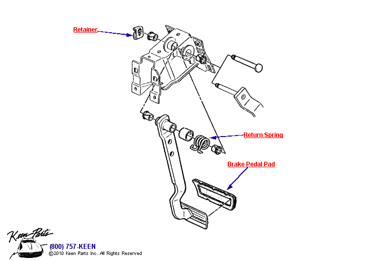 Brake Pedal Diagram for a 2001 Corvette