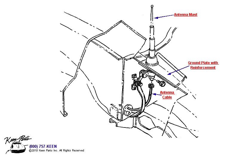 Antenna Diagram for a 2023 Corvette