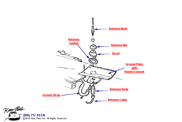 Antenna Diagram for a 2021 Corvette
