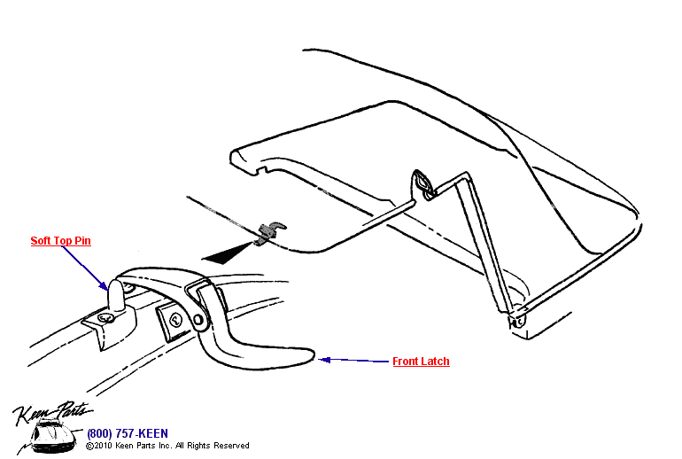 Hardtop Latches Diagram for a 1998 Corvette