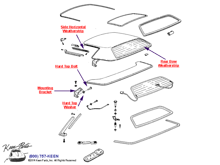 Hard Top Diagram for a 1953 Corvette