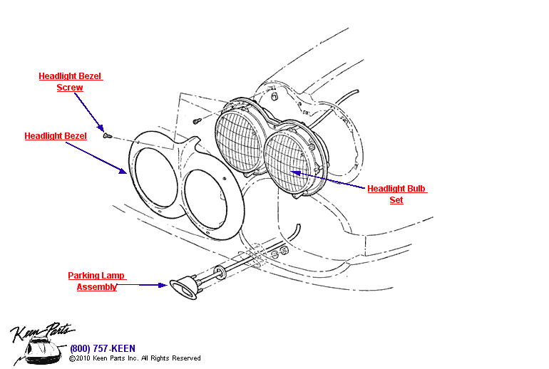 Headlights Diagram for a 1976 Corvette