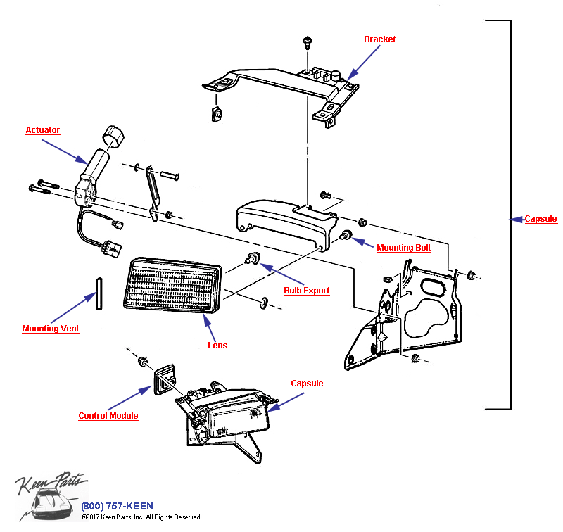 Headlamps- With Rule of Road/Emark Diagram for a 1990 Corvette