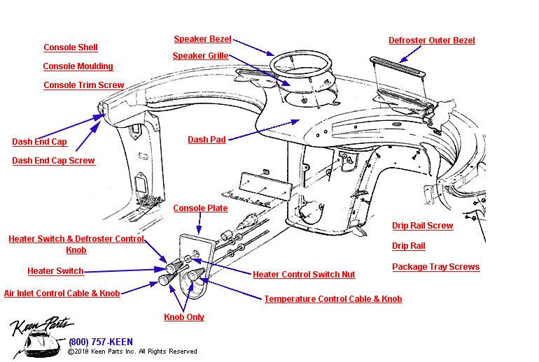 Heater &amp; Defroster Controls Diagram for a 1978 Corvette