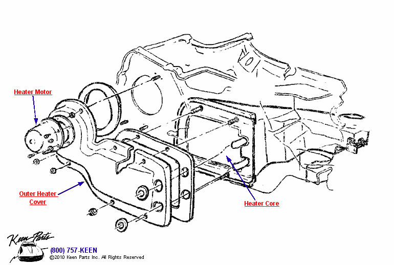 Heater Blower &amp; Core Diagram for a 1989 Corvette