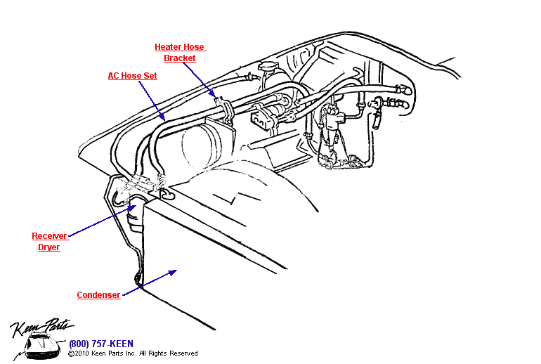 AC Hoses &amp; Condenser Diagram for a 2020 Corvette
