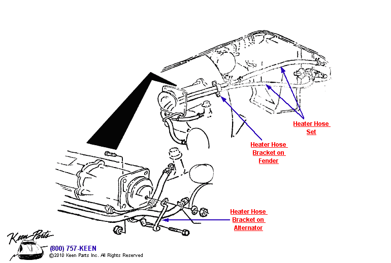 AC Heater Hoses Diagram for a 1968 Corvette