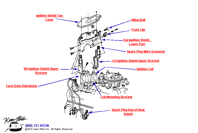 Ignition Shielding Diagram for a 2005 Corvette