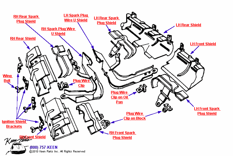Lower Ignition Shielding Diagram for a 2021 Corvette