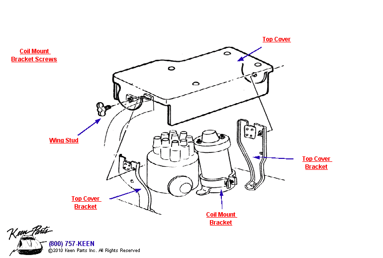 Ignition Shield Top Cover Diagram for a 1999 Corvette